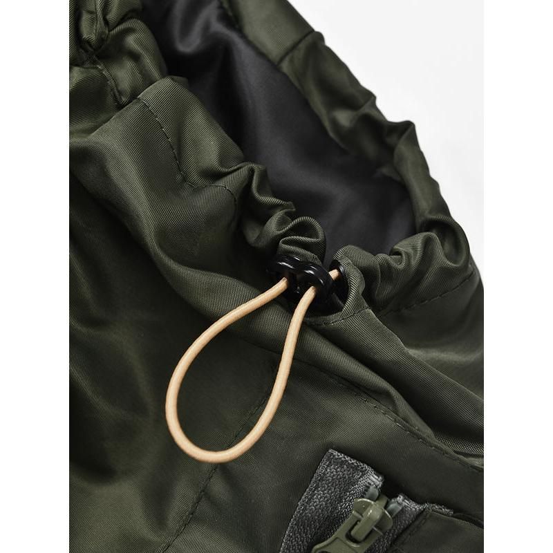 asymmetric hooded patchwork jacket, view 7 - MRSLM