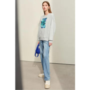 Women's abstract print loose sweatshirt, view 14 - MRSLM