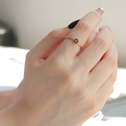 S925 silver natural black agate ring - MRSLM