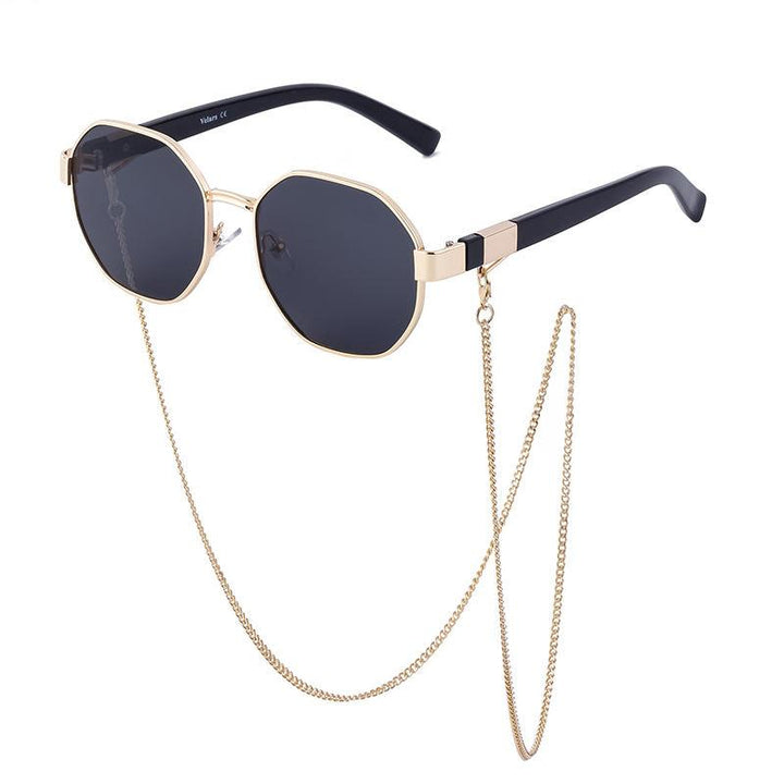 Vintage Octagon Sunglasses with Chain
