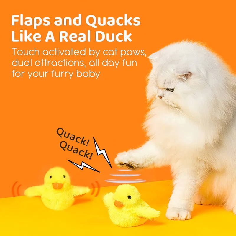 yellow duck cat toy, view 4 - MRSLM