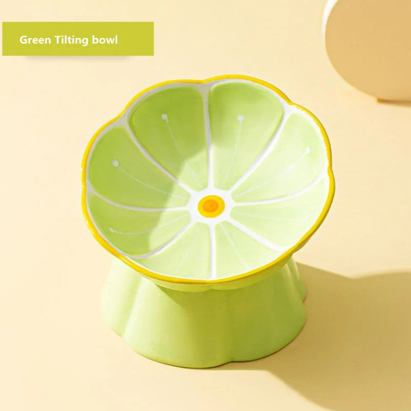 raised ceramic pet bowl, view 4 - MRSLM