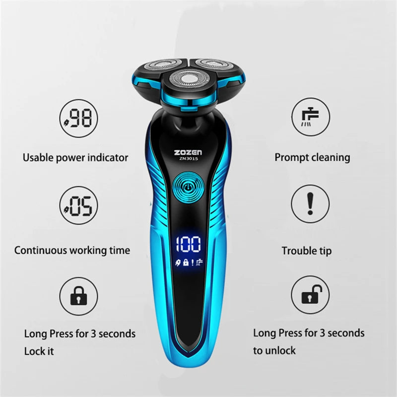 rechargeable electric shaver and beard trimmer, view 5 - MRSLM