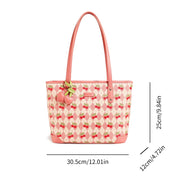 cherry print PVC tote bag, view 6 - MRSLM