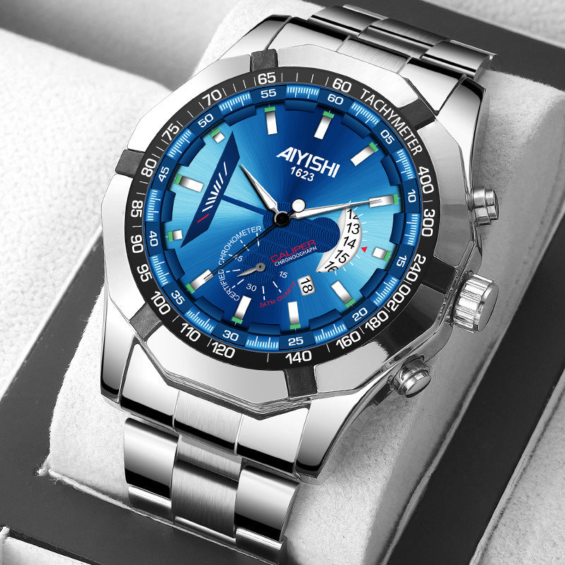 luminous calendar skeleton watch, view 3 - MRSLM