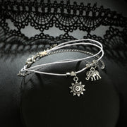 bohemian star elephant double layer anklet, view 5 - MRSLM