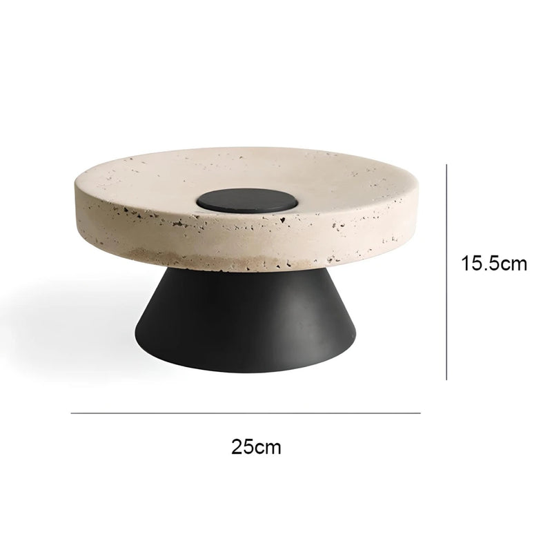 travertine pedestal bowl, view 2 - MRSLM