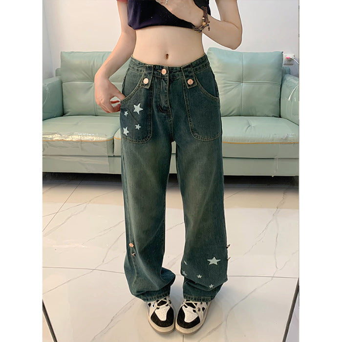 Women's American-style Retro High Waist Jeans