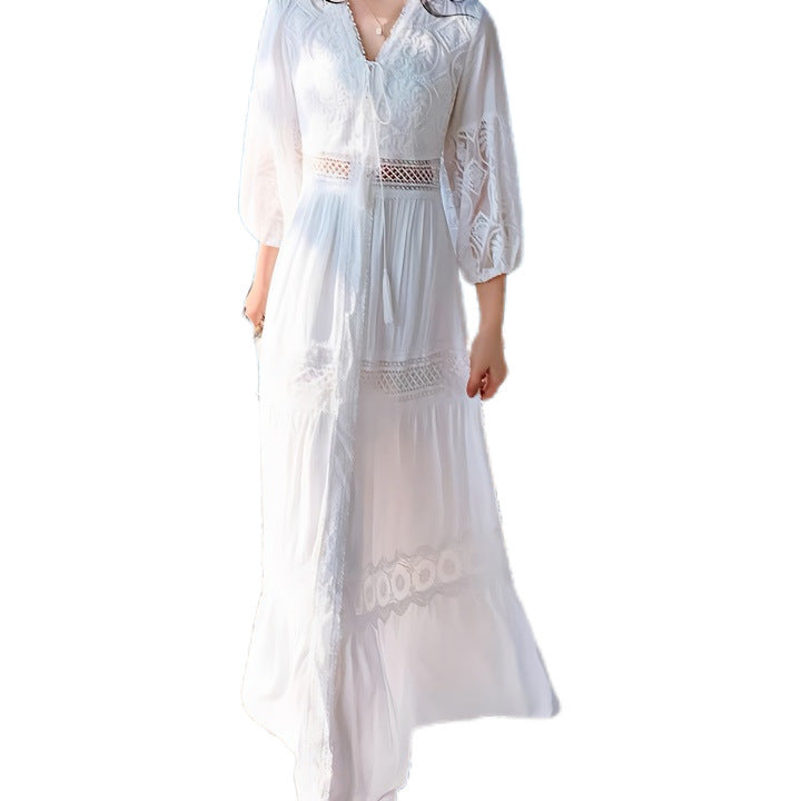sweet french puff sleeve dress, view 4 - MRSLM