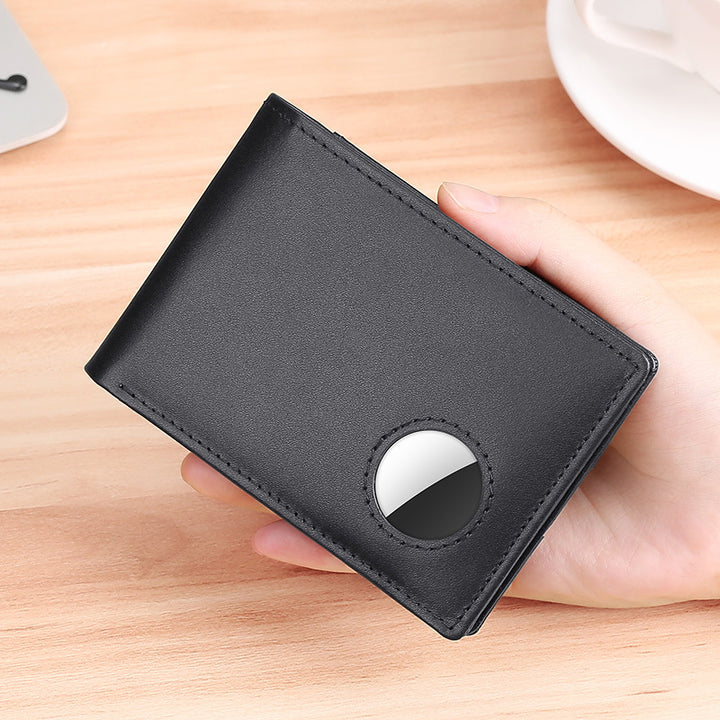 Genuine Cow Leather Wallet for Men with Airtag Holder &amp; RFID Blocking