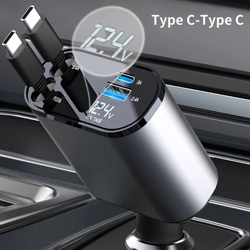 4-in-1 120W retractable car charger, view 4 - MRSLM