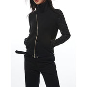 Turtleneck double zipper plush jacket, view 4 - MRSLM