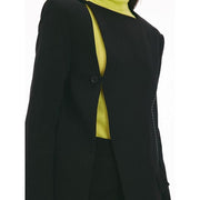 women's black asymmetric blazer, view 6 - MRSLM