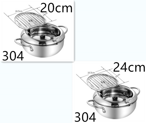 stainless steel frying basket and fryer pot, view 8 - MRSLM