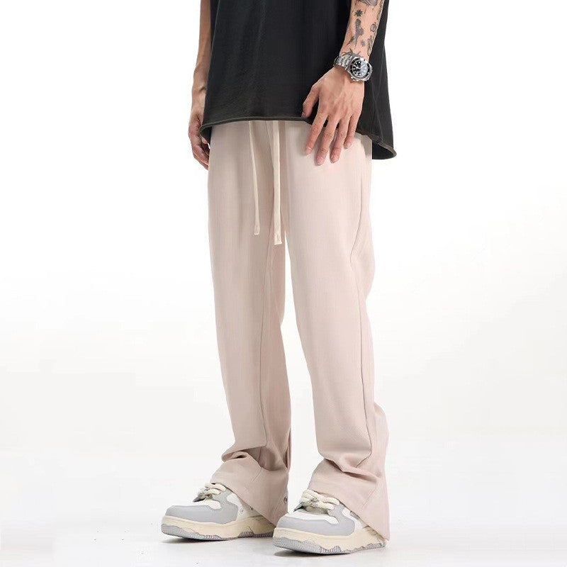 retro back slit casual suit pants - MRSLM
