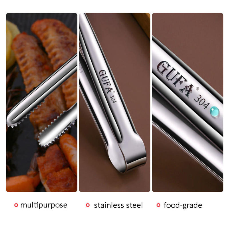 stainless steel grill tongs, view 3 - MRSLM