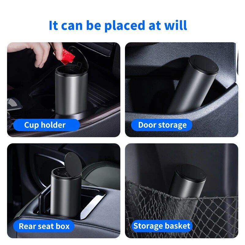 Deluxe Car Trash Bin with Easy-Click Disposal and Odor Seal Technology