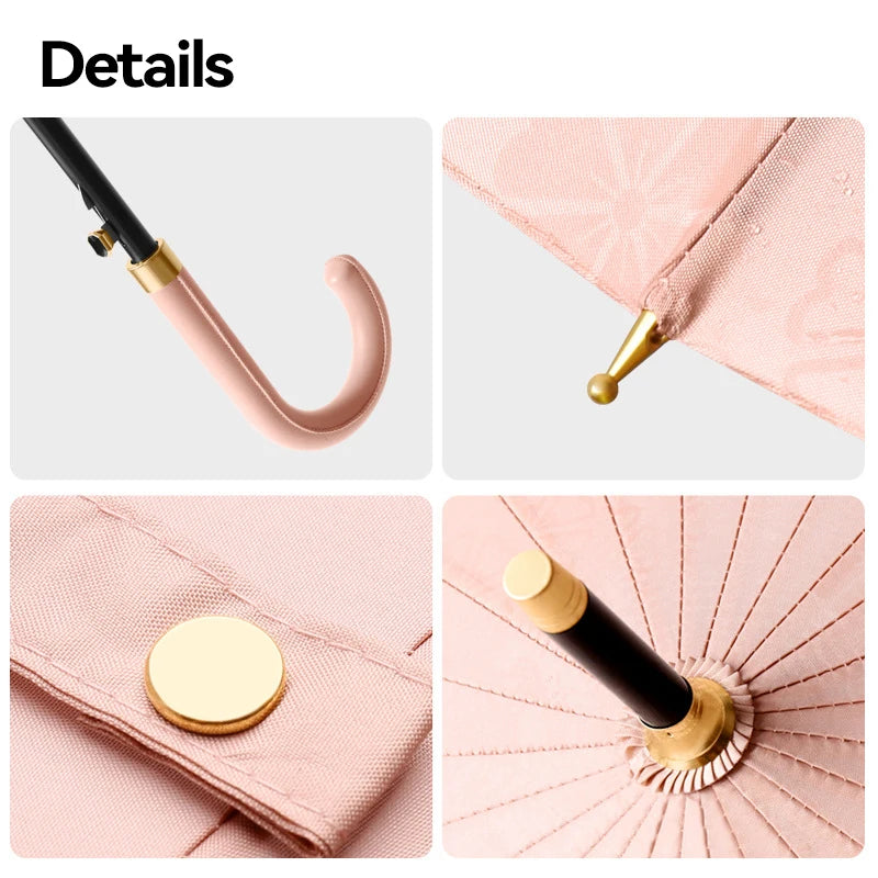 24-rib long handle rain umbrella, view 16 - MRSLM