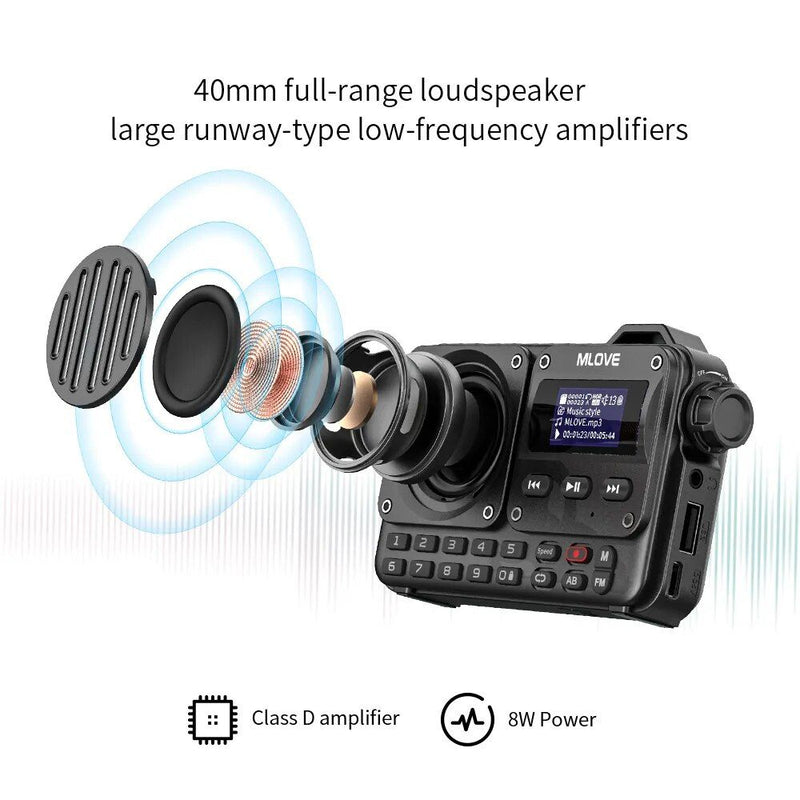 portable Bluetooth speaker with LCD and FM radio, view 3 - MRSLM