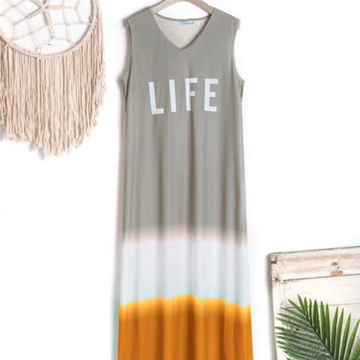 women's long cotton vest dress, view 4 - MRSLM