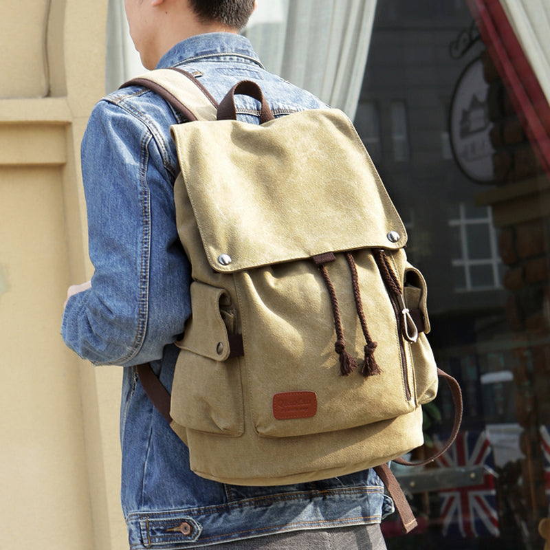 Retro Men's Casual Backpack Fashion Canvas Large Capacity