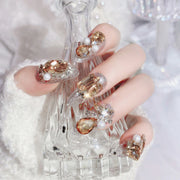 luxury glitter crystal false nails, view 4 - MRSLM