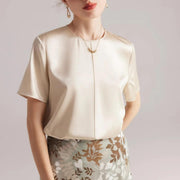 silk o-neck summer tee, view 3 - MRSLM