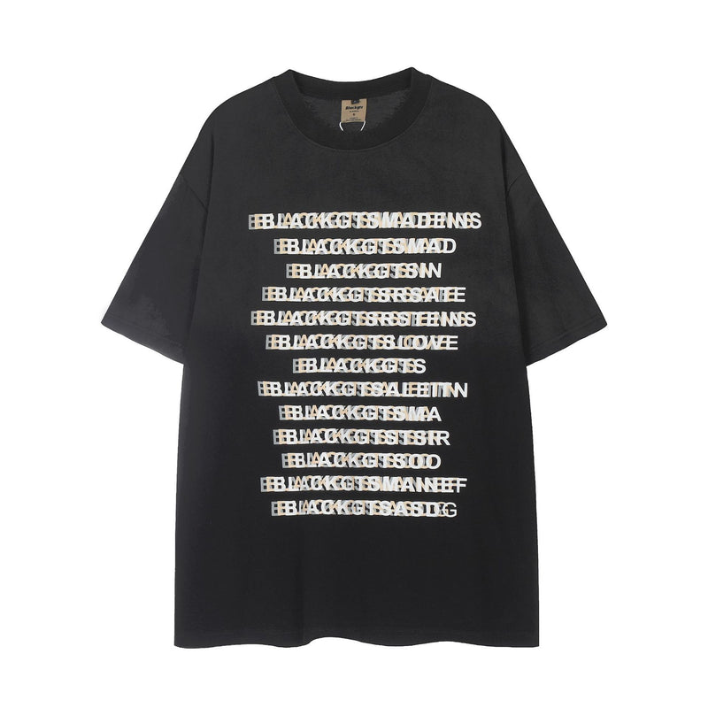 Letter gradient washed cotton T-shirt, view 5 - MRSLM