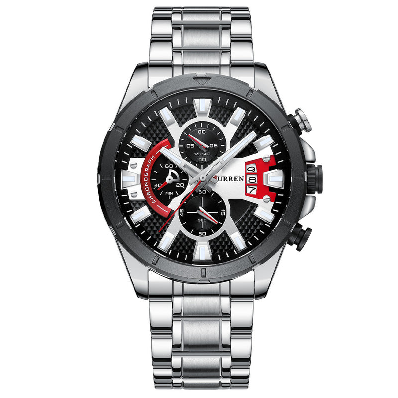 steel strap calendar quartz watch - MRSLM