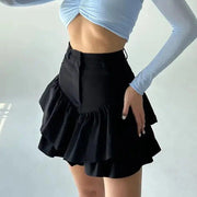 high waist ruffle skirt, view 2 - MRSLM