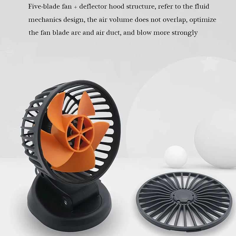 Multi-angle rotatable car cooling fan, view 6 - MRSLM