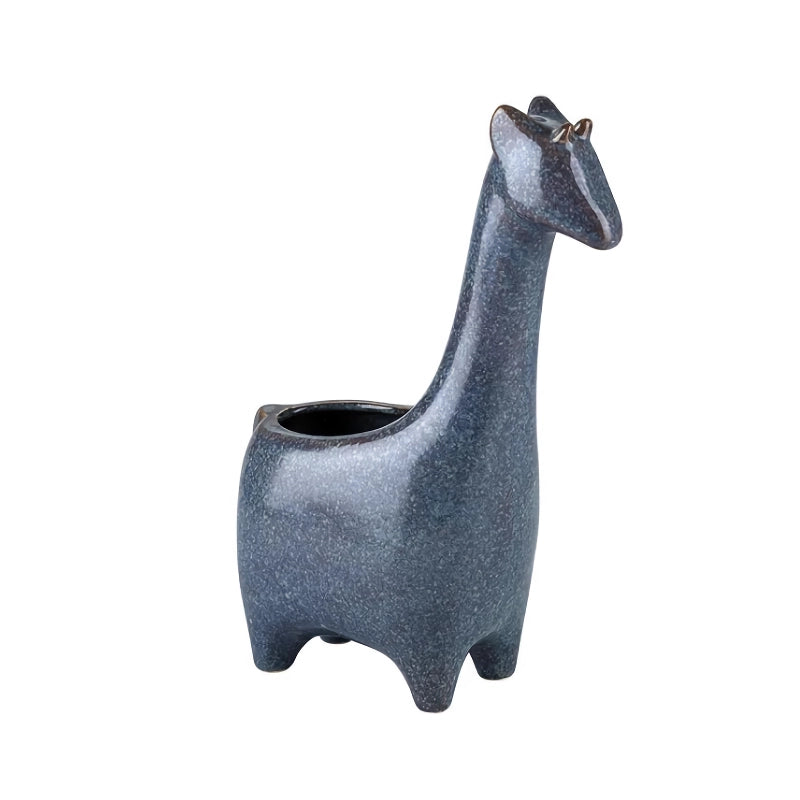 giraffe ceramic flower pot, view 2 - MRSLM