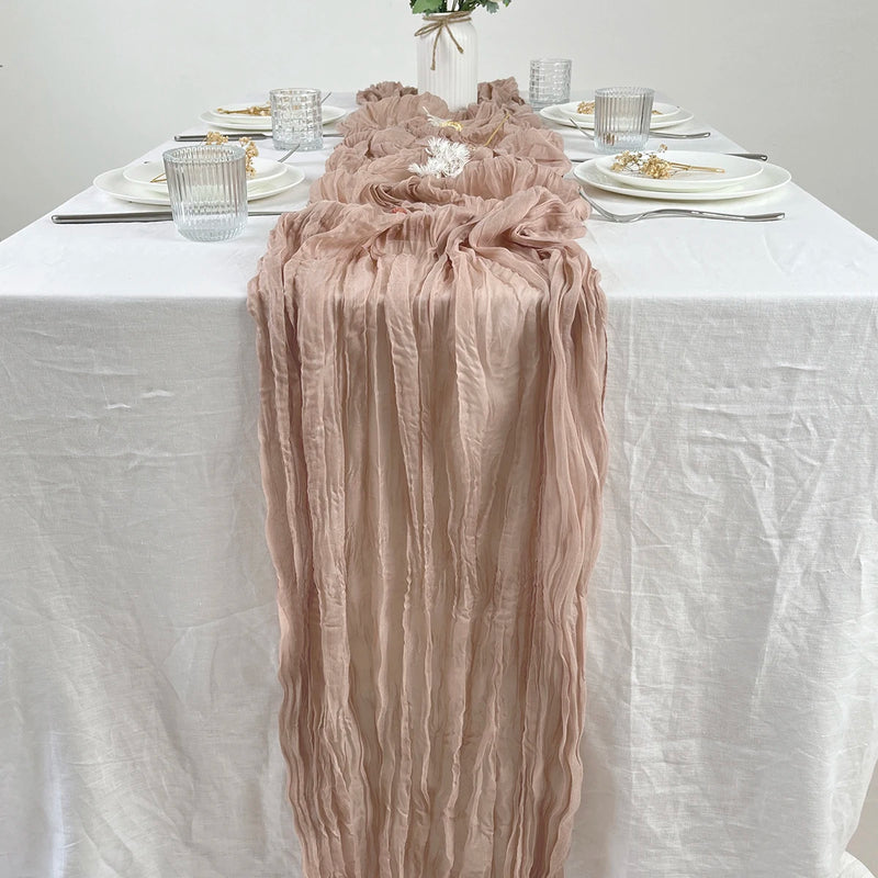 semi-sheer gauze table runner, view 2 - MRSLM