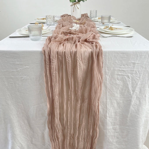semi-sheer gauze table runner, view 2 - MRSLM