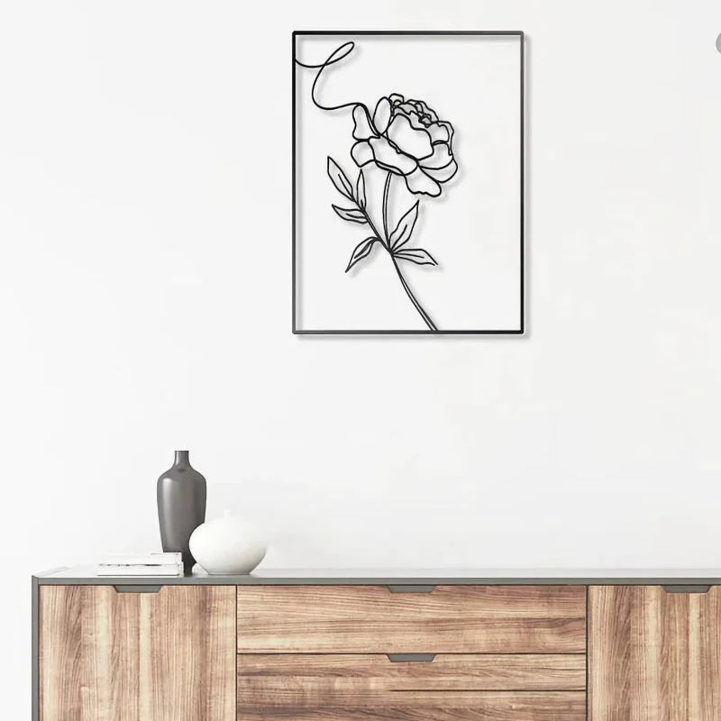 minimalist rose iron wall decor - MRSLM