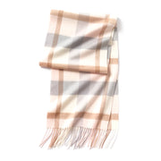plaid cashmere scarf with tassels, view 11 - MRSLM