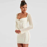 knitting slim bodycon dress, view 8 - MRSLM