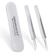 stainless steel eyelash tweezers set, view 3 - MRSLM
