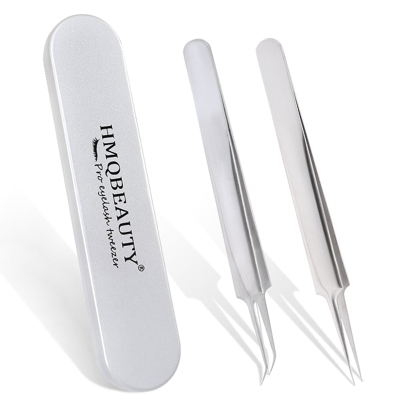stainless steel eyelash tweezers set, view 3 - MRSLM