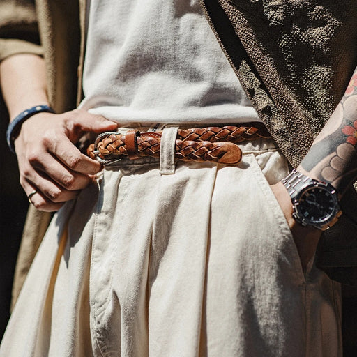 men's woven leather belt - MRSLM