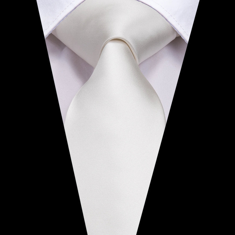 White silk necktie set, view 3 - MRSLM