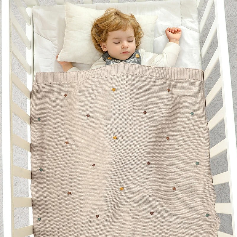 soft cotton knit baby blanket, view 9 - MRSLM