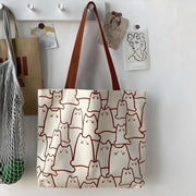 cat canvas handbag, view 2 - MRSLM