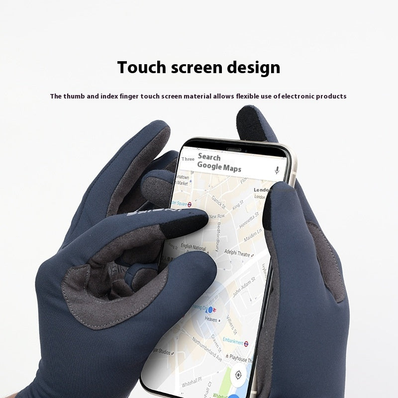 Fleece-lined touch screen riding gloves, view 3 - MRSLM