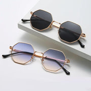 retro polygonal metal sunglasses, view 5 - MRSLM