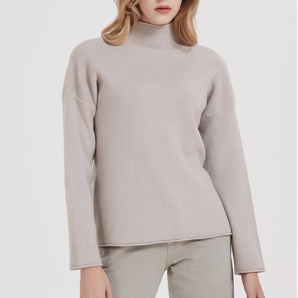 women's knitted turtleneck pullover, view 7 - MRSLM