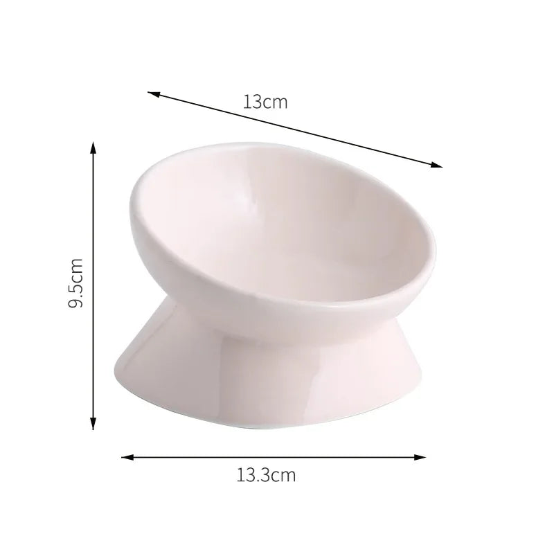 elevated ceramic pet bowl, view 4 - MRSLM