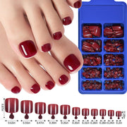 pink and red press-on toenails, view 2 - MRSLM