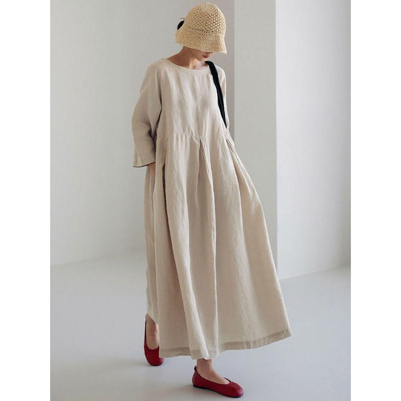 cotton linen maxi dress, view 2 - MRSLM