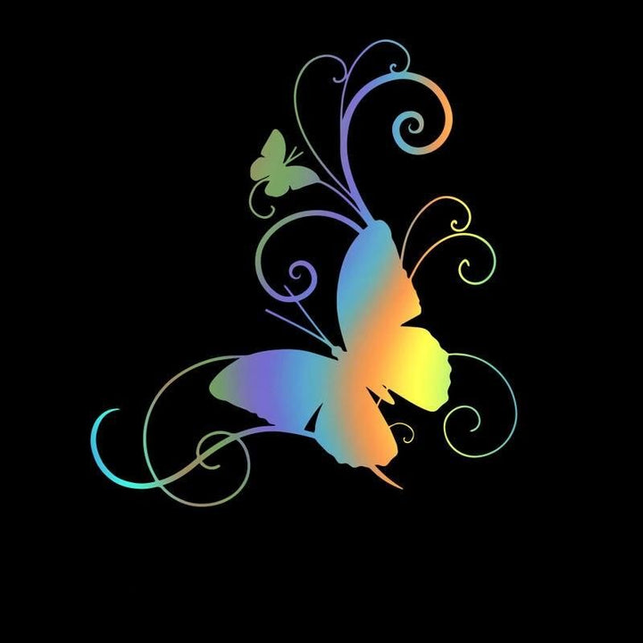 3D Butterfly Fashion Vinyl Car Sticker - Reflective, Customizable Decals 15.9cm X 16.6cm